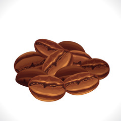 Coffee beans isolated on white background.