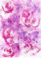 Watercolor pink hand painted background