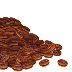 Vector background with scattered coffee beans.