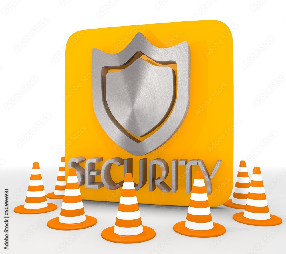 Wall mural 3d render of a isolated security icon