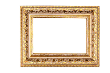 Vintage golden frame with blank space.