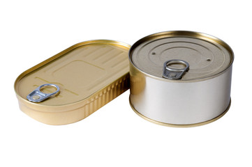 Tin cans isolated on white