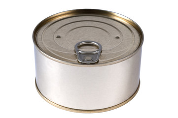 Tin cans isolated on white