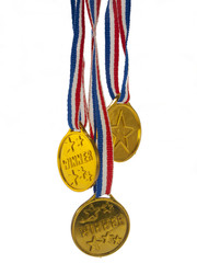 Gold medal winner pendant on a white background - 50997558