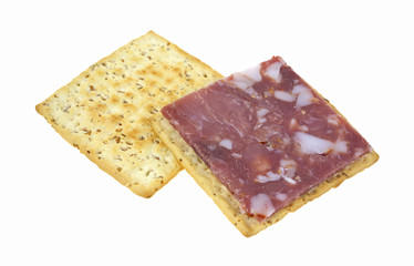 Wheat crackers with sopressata