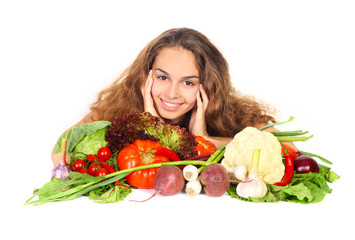 Woman with vegetables