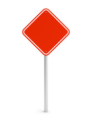 Red blank rectangle traffic sign