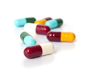 Obraz na płótnie Canvas Colorful medical capsules.