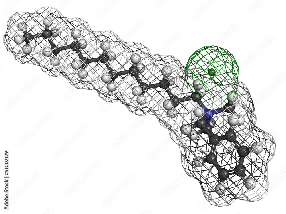 Poster benzalkonium chloride biocide, molecular model