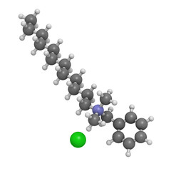 Benzalkonium chloride biocide, molecular model