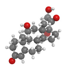 Cortisol (hydrocortisone) stress hormone, molecular model