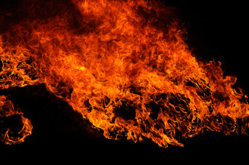 Real Flames isolated on black