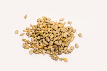 sunflower seeds on a white background