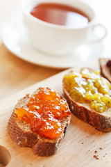 toasts with jam