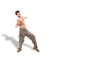 Dancer with naked chest