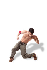 Dancer with naked chest