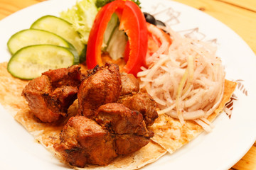 kebab with vegetables