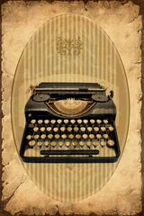 Fototapete Vintage Poster Retroplakat - Maschine zum Schreiben