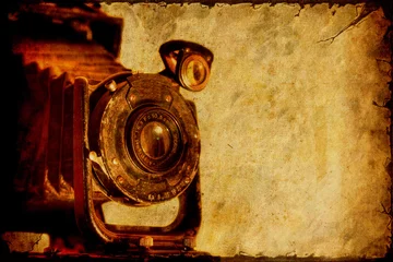 Abwaschbare Fototapete Vintage Poster Retroplakat - Kamera