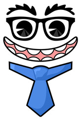 Fun face and tie