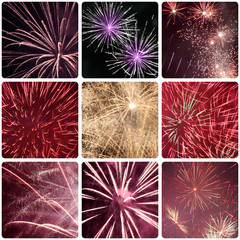 collage with close ups of fireworks