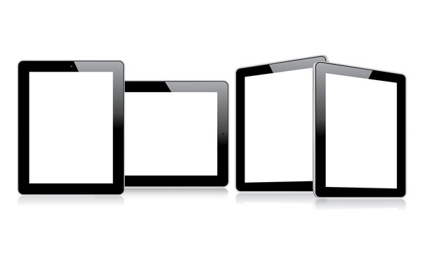 Empty tablets with multiple views eps10 vector