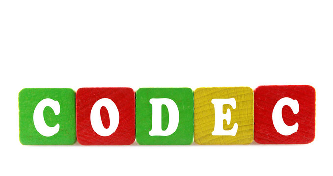 codec - isolated text in wooden building blocks