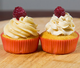 Raspberry Topped Cupcakes