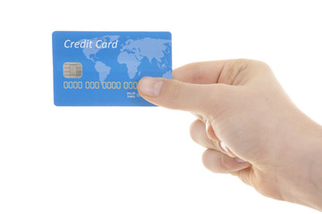 hand with credit card