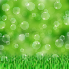 Green grass and bubbles