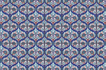 Tiles of blue mosque in istanbul - Ottoman decoration for wall
