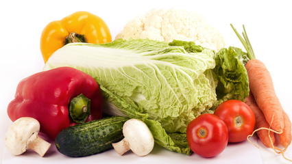 Healthy seasonal raw vegetables