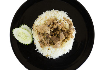 Fried pork with garlic