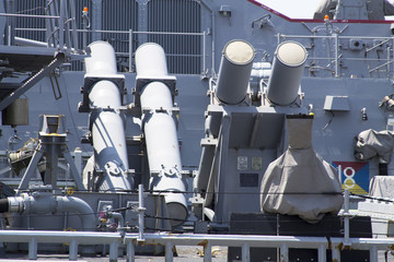 Harpoon cruise missile launchers