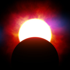 Supernova burst in deep space