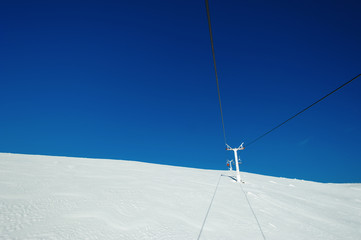 Winter scenery in the mountains in the Alps