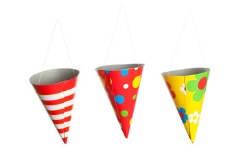 Three Hanging Party Hats