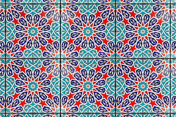 Tiles of blue mosque in istanbul - Ottoman decoration for wall