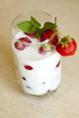 milkshake with strawberries