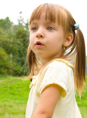 Summer portrait of a  little girl