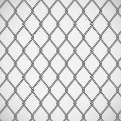 Wire fence on white background