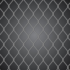 Metal fence on dark background