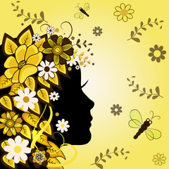Colorful silhouette of a girl. EPS 10 © nafanya241