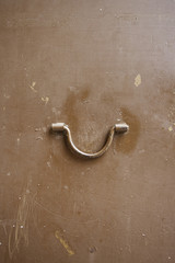 Metal door with handle