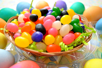 Naklejka premium Jelly Beans with Easter Eggs