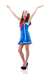 Woman sailor in marine concept