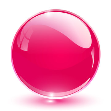 3D Crystal Sphere Pink