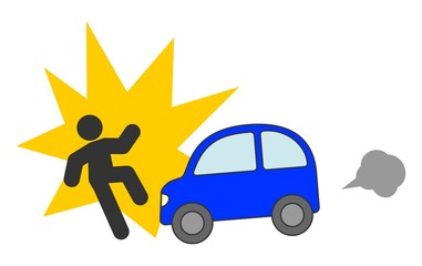 Naklejka premium 自動車 人 交通事故