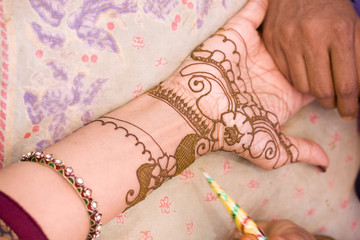 fresh henna design, wedding, bride ,Rajasthan, India