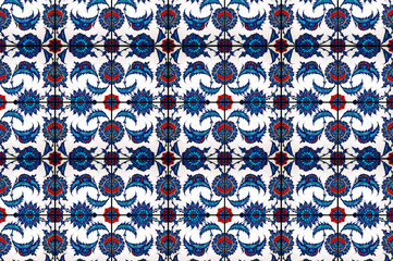 Fototapeta premium Tiles of blue mosque in istanbul - Ottoman decoration for wall